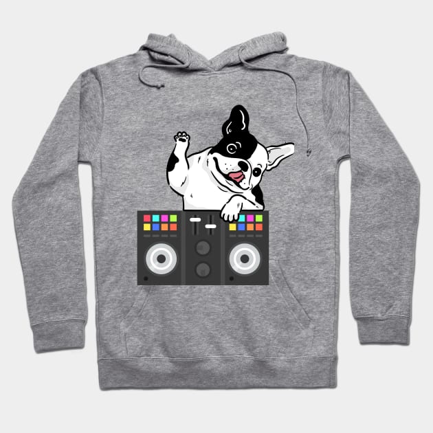 pug dog cartoon and funny dj Hoodie by Fresh aus